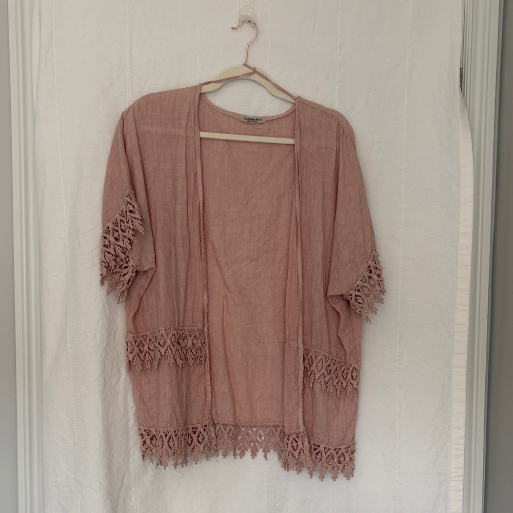 Valentina Soft Blush Open-Front Detailed Top - Picture 2 of 5